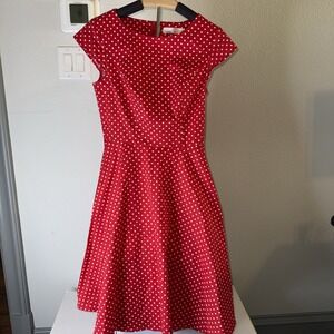 Dressystar Women's Red Polka Dot Dress Size Small